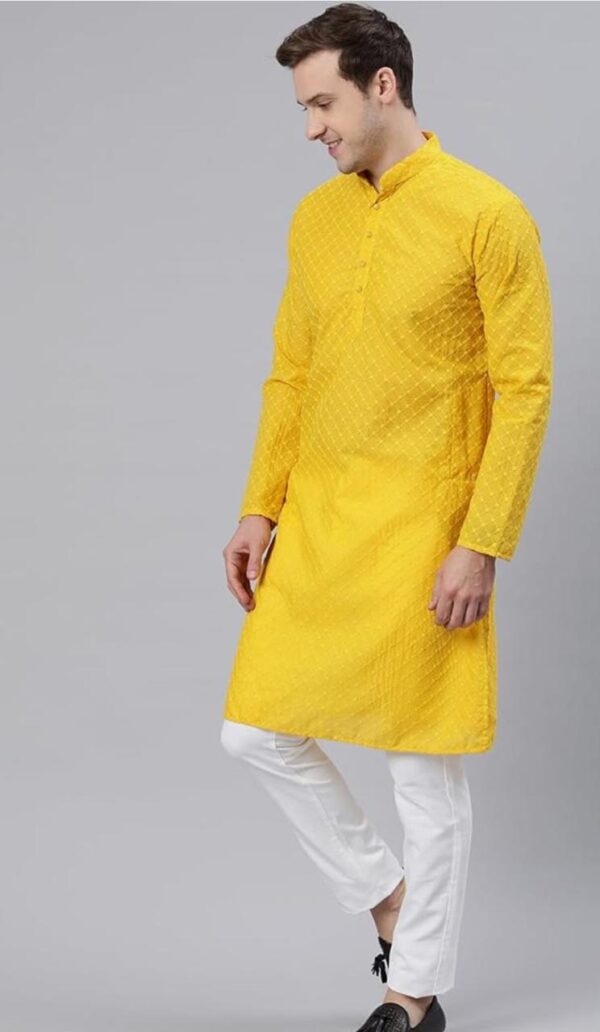 Yellow Kurta for Men - Image 2