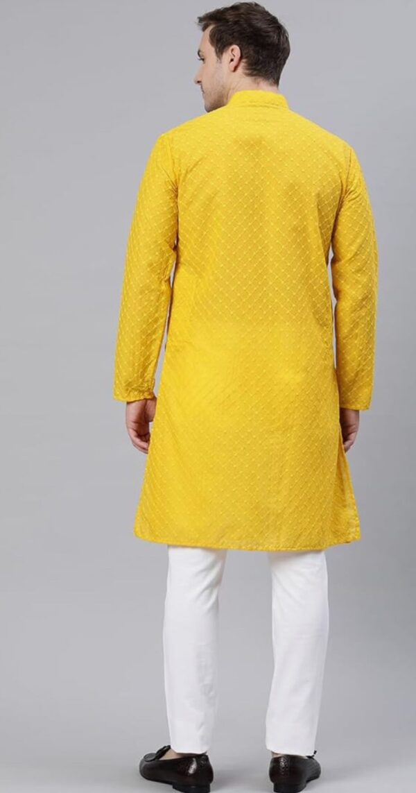 Yellow Kurta for Men - Image 3