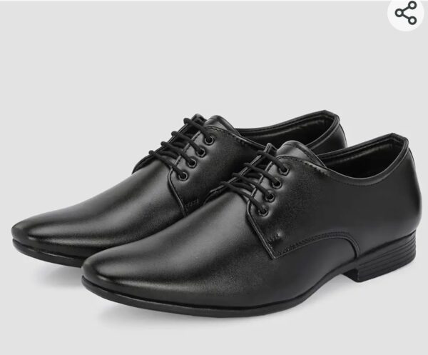 Black Derby Shoes for Men - Image 2